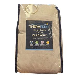 Therapedic Gray Nantes Total Blackout Curtain Panel 52x95